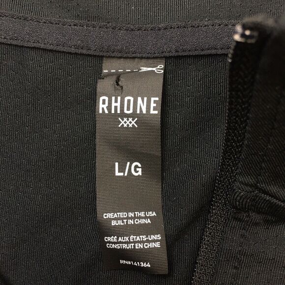 RHONE Courtside Shirt Men's L Black NWT 1/4 Zip Soft Shell Pullover Mid Layer - Picture 10 of 16